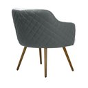 Ver mais imagens de Kit 2 Poltronas Decorativas Kitana Pés Palito Couro/Linho Cinza/Branco - Gran Belo
