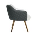 Ver imagem 7 de Kit 2 Poltronas Decorativas Kitana Pés Palito Couro/Linho Cinza/Branco - Gran Belo