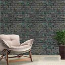 Ver imagem 1 de Papel de Parede Cimento Tijolo Verde e Cinza-60x300cm