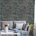Ver imagem 3 de Papel de Parede Cimento Tijolo Verde e Cinza-60x300cm