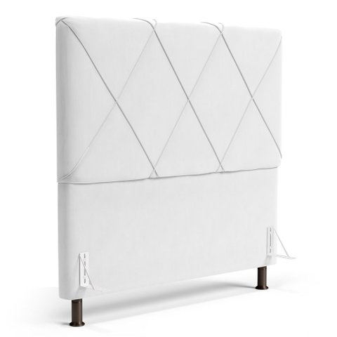 Cabeceira Cama Box Casal Mel 140cm com Frame Sintético Branco - Abmaza