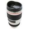 Caneca Copo Térmico Lente Câmera Fotográfica Canon Alumínio Quente Frio Branco 400ml - 1