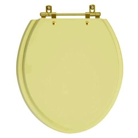 Assento Sanitário Convencional Oval Bege Saara para Vaso Deca com Ferragem Dourada