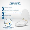 Ver imagem 5 de Assento Sanitário Convencional Oval Bege Saara para Vaso Deca com Ferragem Dourada