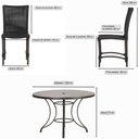 Ver imagem 2 de Mesa Ascoli 120 Cm com 6 Cadeiras Cannes de Alumínio, Pintura Marrom e Trama Tela de Corda Náutica