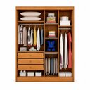 Ver imagem 5 de Guarda Roupa Solteiro MDF 2 Portas 3 Gavetas Ávila Marrom/Cinamomo Fendi