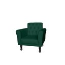 Ver imagem 1 de Poltrona Decorativa Classic Suede Verde Pés Madeira Mz Decor