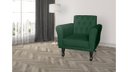 Ver imagem 5 de Poltrona Decorativa Classic Suede Verde Pés Madeira Mz Decor