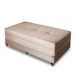 Pufe Cama Dobrável Casal 130cm Zari - Suede Caramelo
