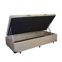 Ver imagem 3 de Cama Báu Box Base Solteiro Suede Bege Blindado com Pistões a Gás.