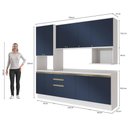 Ver imagem 4 de Armário de Cozinha Compacta Nicho Micro-ondas 100% Mdf 250cm Branco/azul Profundo Celeste