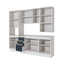 Ver imagem 5 de Armário de Cozinha Compacta Nicho Micro-ondas 100% Mdf 250cm Branco/azul Profundo Celeste