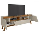 Ver imagem 3 de Rack para Tv até 70 Polegadas Evans 2 Portas 1 Gaveta Off White/nature - Pnr Móveis