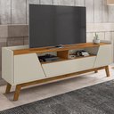 Ver imagem 2 de Rack para Tv até 70 Polegadas Evans 2 Portas 1 Gaveta Off White/nature - Pnr Móveis