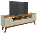 Ver imagem 1 de Rack para Tv até 70 Polegadas Evans 2 Portas 1 Gaveta Off White/nature - Pnr Móveis
