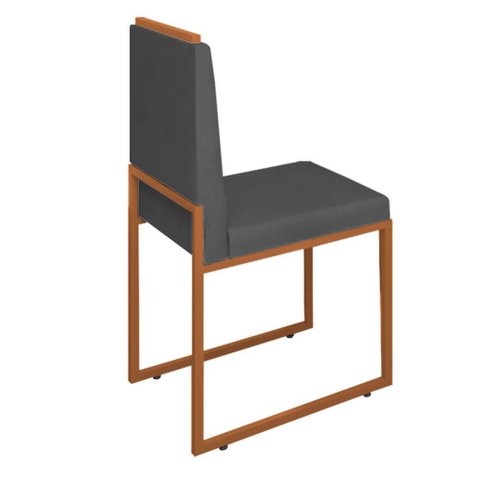 Cadeira Sala Jantar Barcelona – Base Bronze:cinza