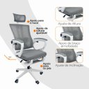 Ver mais imagens de Cadeira de Escritório Presidente Executiva Oficial Paris - Cinza - 5