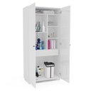 Ver imagem 6 de Conjunto 1 Armário 2 Portas Multiuso e 1 Armário Aéreo Basculante Pérola Yescasa