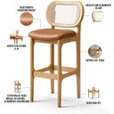 Ver imagem 4 de Kit 02 Banquetas Altas Para Cozinha Bancada Sala Tela Betta Fixa L02 Couríssimo Whisky - Lyam Decor