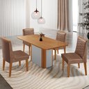 Ver imagem 1 de Mesa de Jantar Isadora 120cm Tampo Mdf Laminado com 4 Cadeiras Eloise