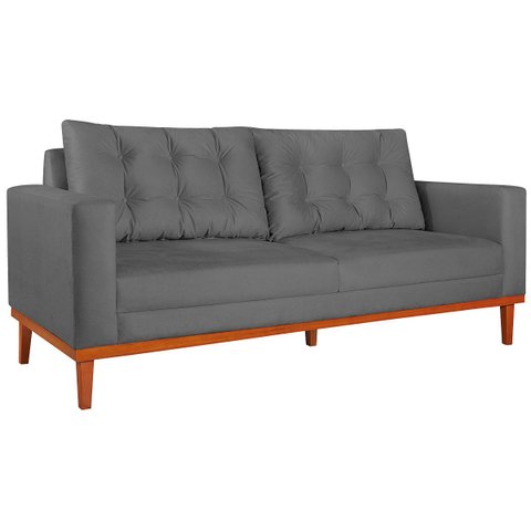 Sofá 2 Lugares Dubai Suede Cinza - ADJ Decor