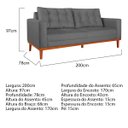 Ver imagem 4 de Sofá 2 Lugares Dubai Suede Cinza - ADJ Decor