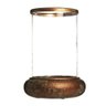 Porta Vela Natalino Grande Vidro e Metal Cobre 26cm 1 Peça - 1