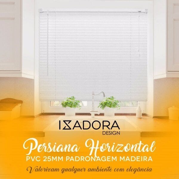 Persiana Horizontal PVC Isadora Design 1,60mx1,40m - 2