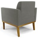Ver imagem 5 de Poltrona Decorativa Base Madeira Castanho Maressa Suede Grafite - Ibiza