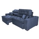 Ver mais imagens de Sofá Retrátil e Reclinável 2.72M com Molas Cama Inbox Estilo Suede Velusoft Azul