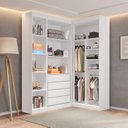 Ver imagem 4 de Guarda Roupa Modulado Roupeiro de Canto L 4 Portas 4 Gavetas 4 Prateleiras Versatille Yescasa