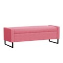 Ver imagem 1 de Recamier Bau Paris Base de Metal 1,20m Suede Pink - Inova Decorações