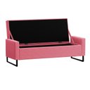 Ver imagem 2 de Recamier Bau Paris Base de Metal 1,20m Suede Pink - Inova Decorações