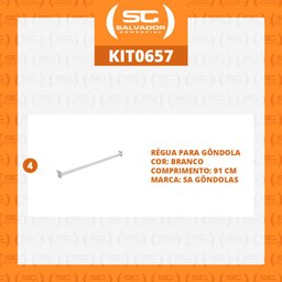 KIT - 4 Réguas para Gondola 91cm - Sa Gondolas - 2