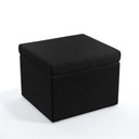 Ver imagem 3 de Poltrona Orion Bordada com Puff Quasar Courino Preto Aradecor