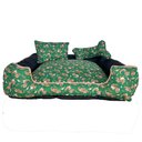 Ver imagem 1 de Cama Pet Onix Médio Quadrada Impermeável: Dino Verde