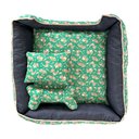 Ver imagem 2 de Cama Pet Onix Médio Quadrada Impermeável: Dino Verde
