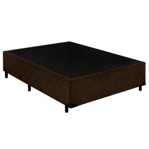 Cama Box Casal Suede Mega Cama-marrom 138x188x42cm