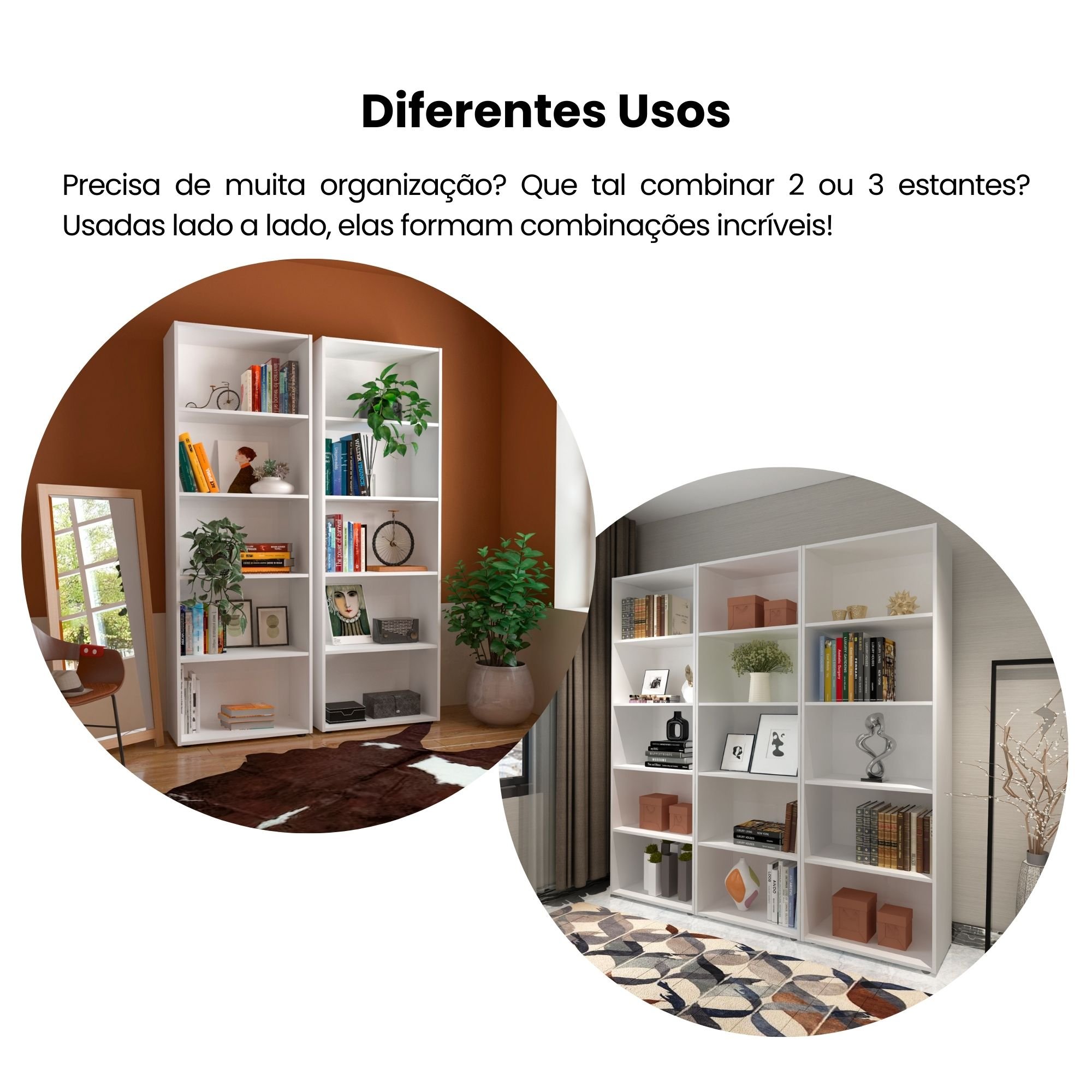 Estante para Livros 5 Prateleiras 180cmx60cm Multy - 9