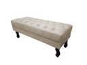 Ver imagem 1 de Recamier Baú Luis Xv Capitonê Retrô 100 cm Suede Bege Ms Decor