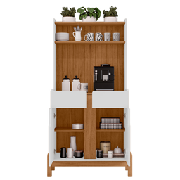Aparador Buffet Balcão Cozinha Cantinho do Café para Sala de Estar e Jantar com 2 Portas e 2 Gavetas - 4