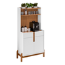 Aparador Buffet Balcão Cozinha Cantinho do Café para Sala de Estar e Jantar com 2 Portas e 2 Gavetas - 5