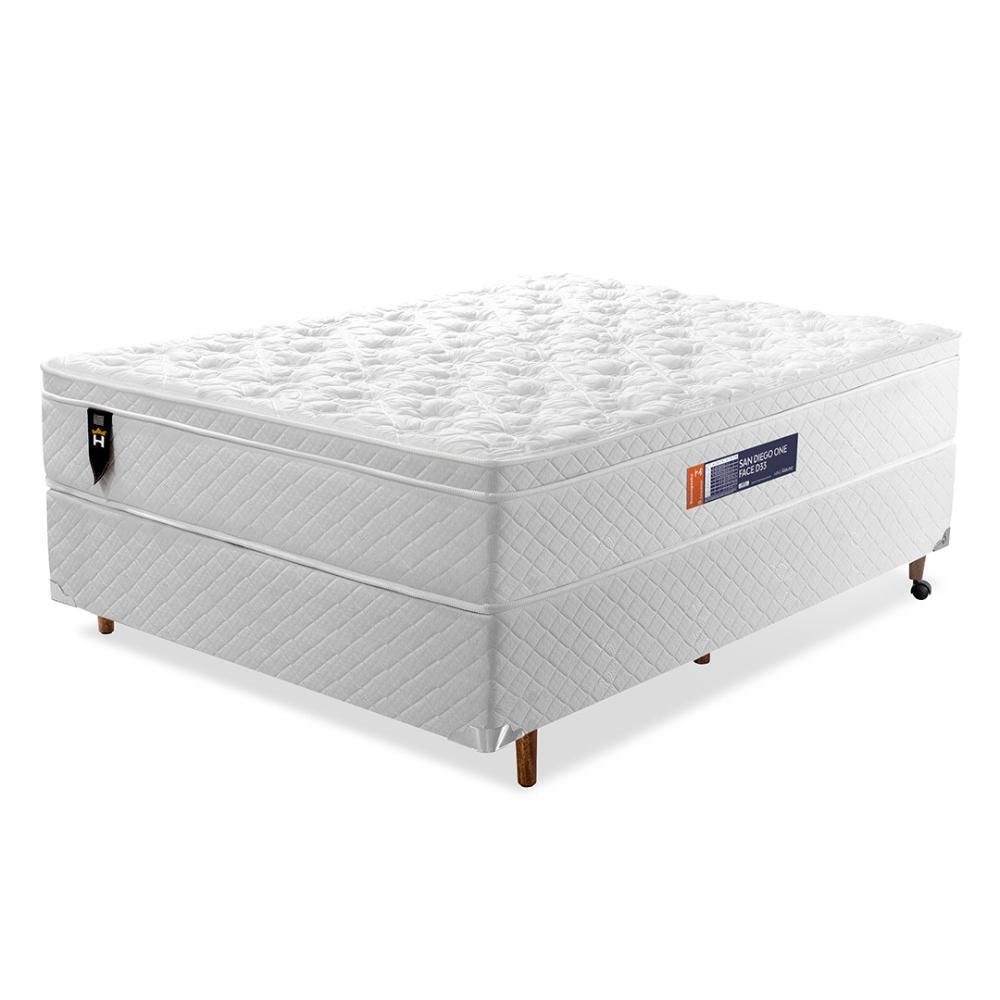 Cama Box Super King King House Espuma D33 San Diego One Face