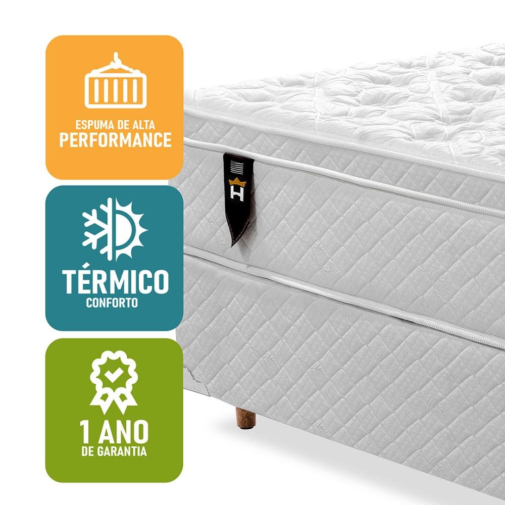 Cama Box Super King King House Espuma D33 San Diego One Face
