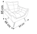 Ver imagem 3 de 2 Poltronas Azul Marinho com 2 Puff Decorativa Confortável para Sala Quarto Recepção Suede Luxo