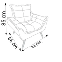Ver imagem 3 de 2 Poltronas Azul Marinho com 2 Puff Decorativa Confortável para Sala Quarto Recepção Suede Luxo