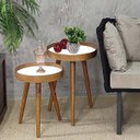 Ver imagem 2 de Mesa Sala Estar Sofá Pé Palito Pequena Cabeceira Recepção Conjunto Centro Auxiliar casa Ambiente