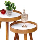 Ver imagem 3 de Mesa Sala Estar Sofá Pé Palito Pequena Cabeceira Recepção Conjunto Centro Auxiliar casa Ambiente