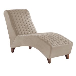 Divã Chaise Pés Madeira Freud Zari - Suede Nude