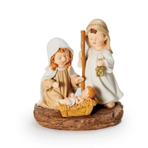 Enfeite Natal Sagrada Família em Resina Rosto Infantil 15cm - 1